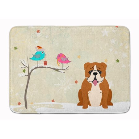 Carolines Treasures Christmas English Bulldog Red and White Machine Washable Memory Foam Mat BB2592RUG